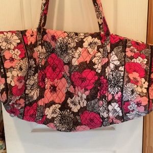 Vera Bradley Large mocha rouge duffel bag